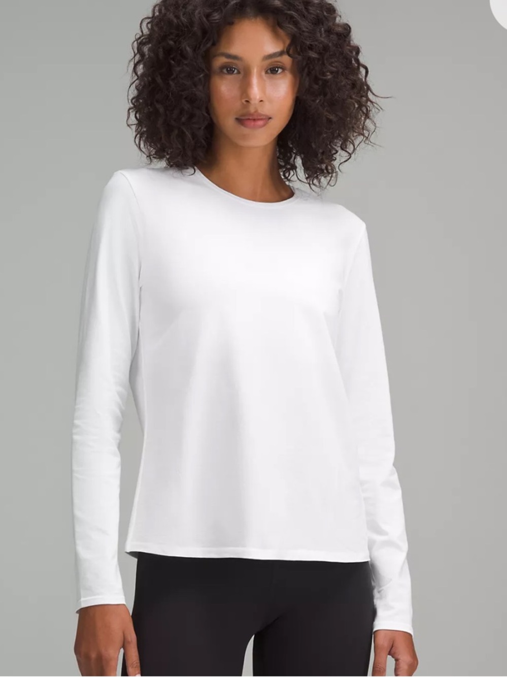 Lululemon // Organic Cotton Crewneck long sleeve shirt in white